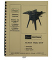 Sears Craftsman 113.298142,113.298032,113.298240 10" Table Saw Op & Parts  #1507