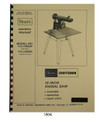 Sears Craftsman 113.199200 & 113.199250 10" Radial Arm Saw Owner Manual  #1504
