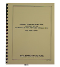 Sears Table Saw Cover 1501