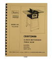 Sears Craftsman 113.24140 9" Table Saw Operator & Parts Manual #1496