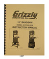 Grizzly 16" Bandsaw G1073 & G173Z Instruction and Parts Manual #1467