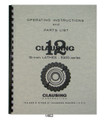 Clausing 12" Lathe 5900 Series sn: 508890-510105 Op, Maint, & Parts Manual #1463