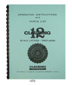Clausing 12" Lathe 5900 Series sn 501598 to 502099 Instruction & Parts #1373