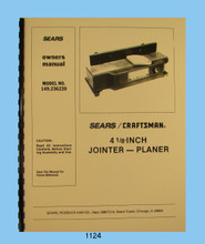 Sears Craftsmant Jointer Cover 1124