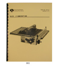 Rockwell Delta Homecraft Table Saw Cover 883