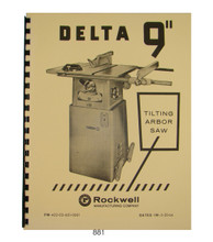 Delta Table Saw Cover 881