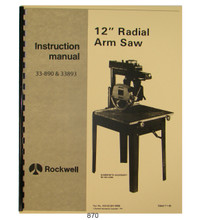 Delta Rockwell Radial Saw Cover 870
