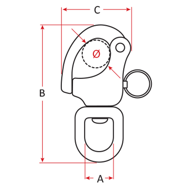 snap shackles with swivel eye 316 grade stainless steel