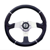 Luisi Steering Wheel - Orion Three Spoke Aluminium - Black/silver
