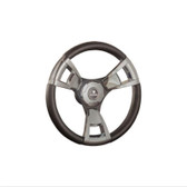 Gussi Italia Steering Wheel - Model 13 Three Spoke Aluminium - Brushed Black Alloy