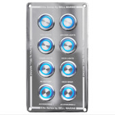 Viper Elite Series Slimline Marine 8 Gang With Stainless Steel On/Off Switch - Blue LED (Side by Side)