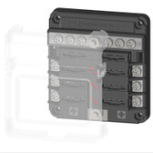 Relaxn Blade Fuse Block with Negative Bus Bar & Cover - 6 Gang