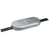 Zinc oval block anodes with strap