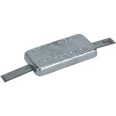 Zinc rectangle block anodes with strap