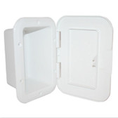 Recessed Boxes with Hinged Door - White, Open