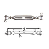 Turnbuckles - Jaw & Jaw Stainless Steel