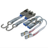 Tie-Down Strap - Stainless Steel Ratchet & S-Hook - 25mm x 1.5m Medium Duty (Pair)