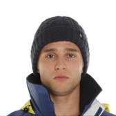 Burke Cable Knit Beanie - Navy