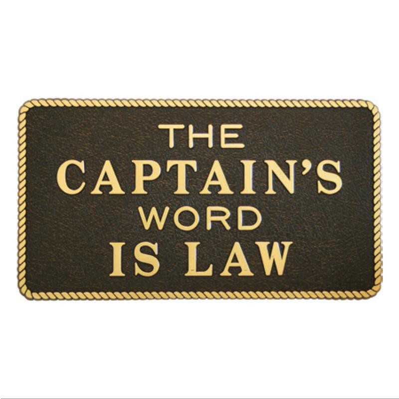 RWB Marine Plaque Captains Word Is Law (RWB446FP10) Boat Warehouse