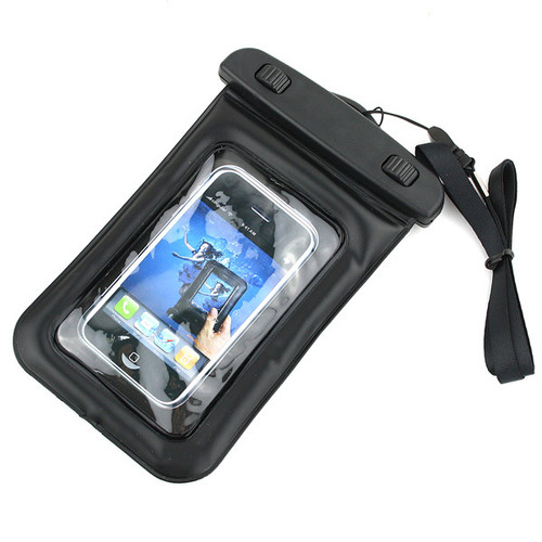 waterproof plastic pouch with a lanyard for easy carrying