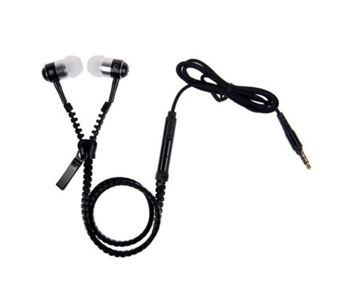 Tangle-Free Zipper Earbuds with Mic