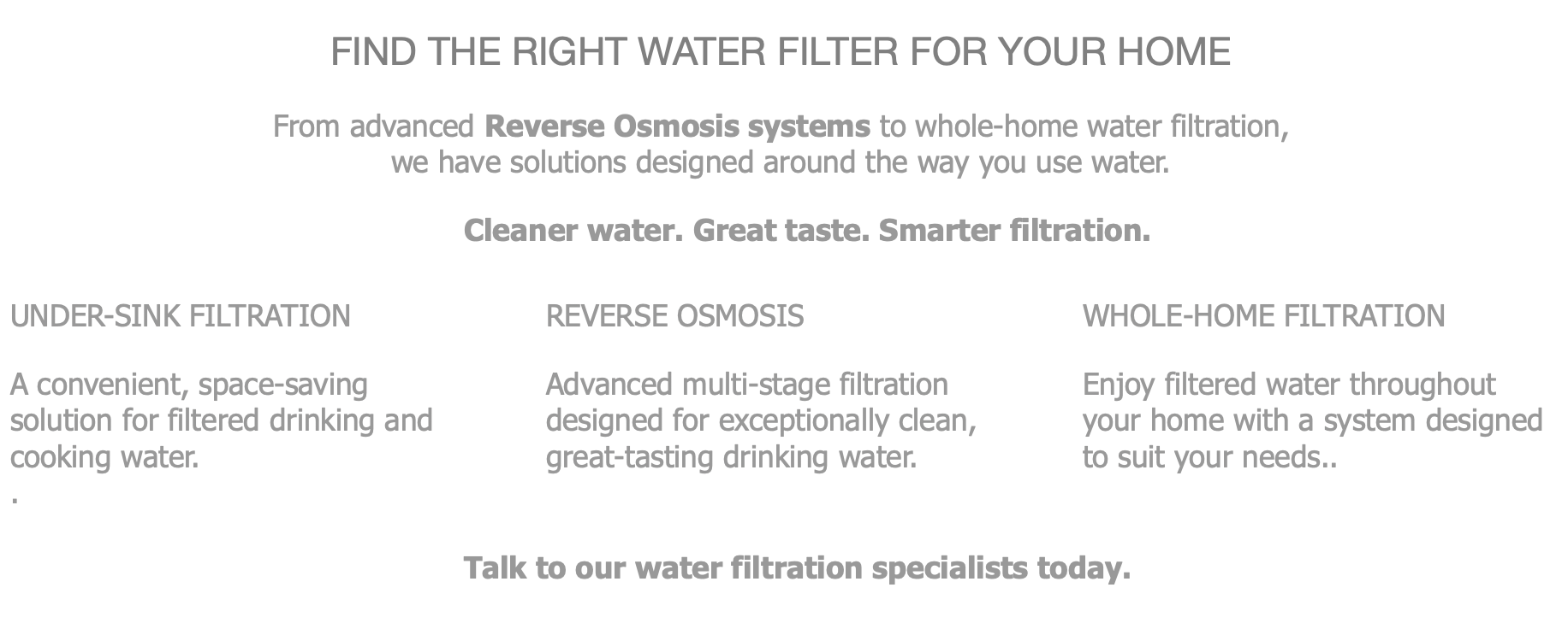Find the right water filter for your home promotional image
