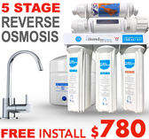 5 Stage Reverse Osmosis undersink water filter