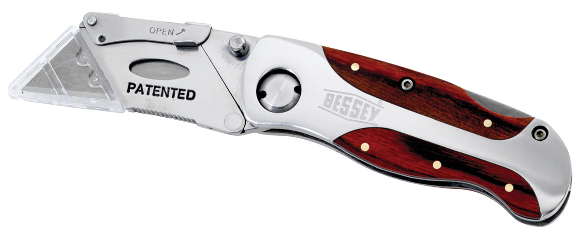 Bessey D BKWH Knife Folding locking utility knife wood handle