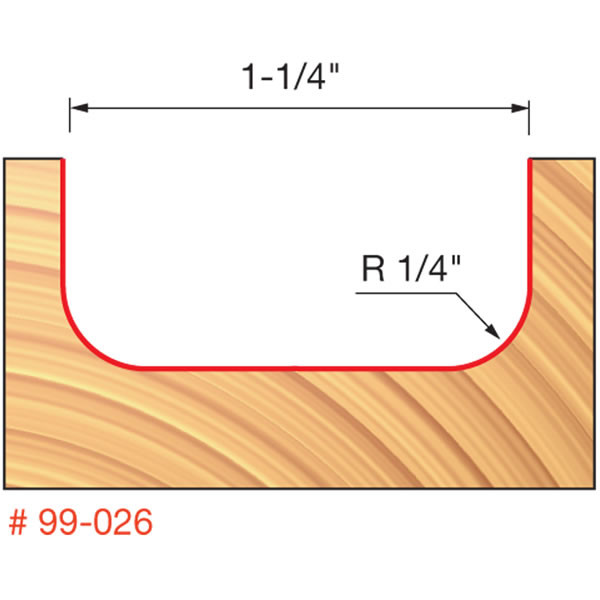 Router Bit Dish Freud 19-126 Router Bit - 1/4