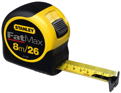 Stanley 8m/26Feet by 11/4Inch FatMax Metric/Fractional Tape Rule 33726 Canucktools.ca