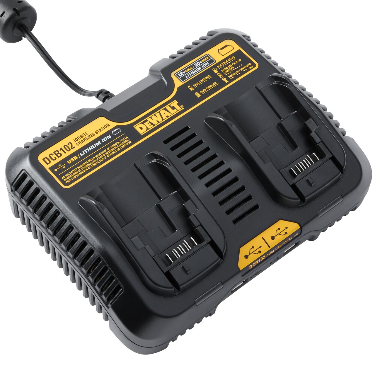 DEWALT DCB102BP 12V/20V Max Li-Ion Dual Port Jobsite Charging