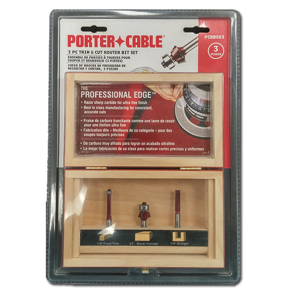 Porter Cable 3PC. LAMINATE TRIMMER ROUTER RBS03