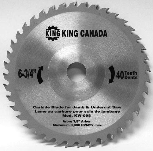 King Canada - Replacement Carbide Blade - KW-098 - Canucktools