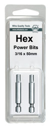 Wiha 74383 - Hex Inch Power Bit 1/8 x 50mm 2Pk
