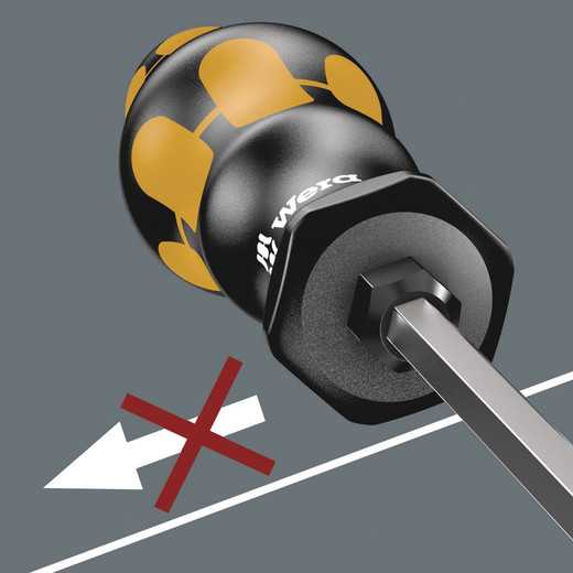 The hexagonal non-roll feature prevents any rolling away at the workplace.