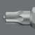 The protruding pin that fits into the borehole of the screw makes it easier to centre the tool in the screw recess.