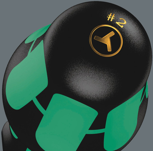 The screw symbol and tip size identification markings on the handle make it easier to find the right screwdriver in the tool case, or at the workplace.