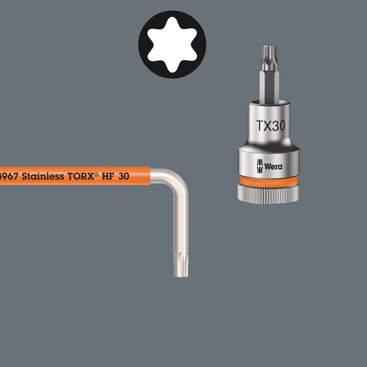 Take it easy tool finder system - with profile and size colour-coding for quick and easy tool selection. Colour-coded system for hexagon drive screws (L-Keys, Zyklop bit sockets), external hex drive screws and nuts (Joker wrenches, Zyklop sockets and Zyklop bit sockets with holding function), and TORX® drive screws (L-Keys, Zyklop bit sockets).