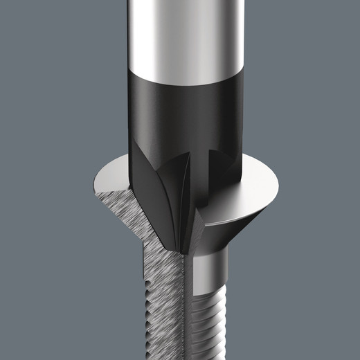 The Wera Black Point tip and a refined hardening process ensure long service life of the tip, improved corrosion protection and an exact fit.