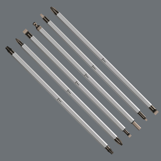 The 6 mm double-ended blades of 175 mm length are out of high quality bit material which gives them a particularly long service life.