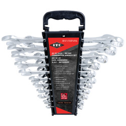 ITC 020217 - (ICW-22SM) 22 PC S.A.E. / Metric Combination Wrench Set