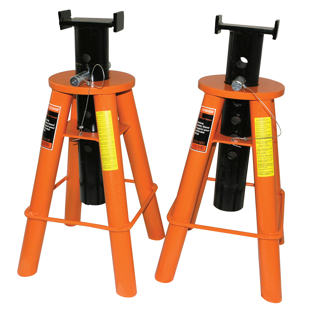 Strongarm 032228 (873A) 10 Ton Jack Stands Low Profile Set Heavy