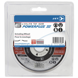 Jet 418A01 - 4-1/2 x 1/4 x 7/8 A24R POWERPLUS T27 Grinding Wheel - Clamshell Package