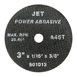 Jet 501012 - 3 x 1/16 x 3/8 A46T POWER ABRASIVE T1 Cut-Off Wheel