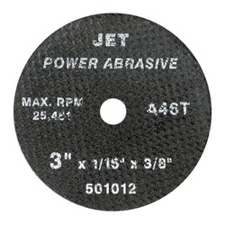 Jet 501014 - 3 x 1/8 x 3/8 A46T POWER ABRASIVE T1 Cut-Off Wheel