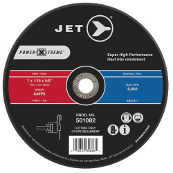 Jet 501082 - 7 x 1/16 x 5/8 A46PX POWER-XTREME T1 Cut-Off Wheel