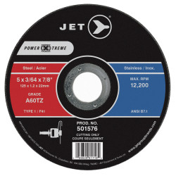 Jet 501576 - 5 x 3/64 x 7/8" A60PX POWER-XTREME T1 Cut-Off Wheel