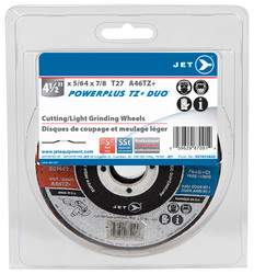Jet 653A02 - 4-1/2 x 5/64 x 7/8 POWER-XTREME DUO T27 Cutting and Light Grinding Wheel - Clamshell Package