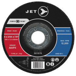 Jet 501676 - 5 x 3/64 x 7/8" A60PX POWER-XTREME T27 Cut-Off Wheel