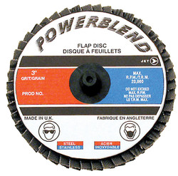 Jet 502025 - 3" Z80 POWERBLEND Roll-on Flap Disc - Type R Mount